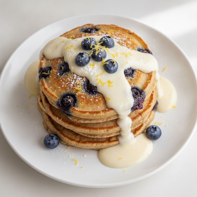 Blueberry Ricotta Pancakes with Lemon Zest