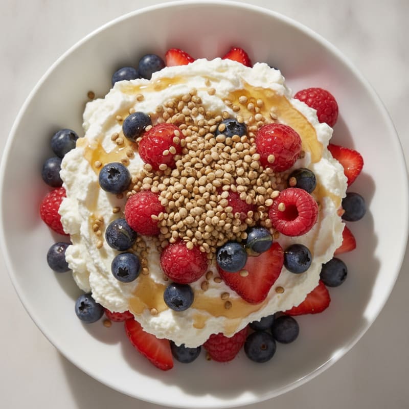 Greek Yogurt Protein Parfait with Mixed Berries