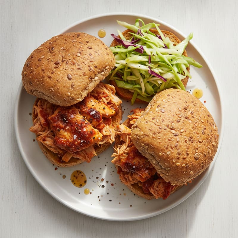Slow-Cooked Shredded Chicken Sandwiches