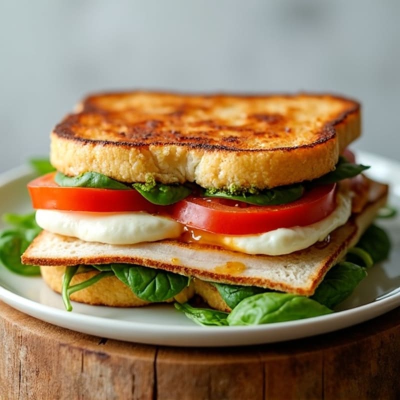Herb-Pesto Turkey Panini with Fresh Mozzarella