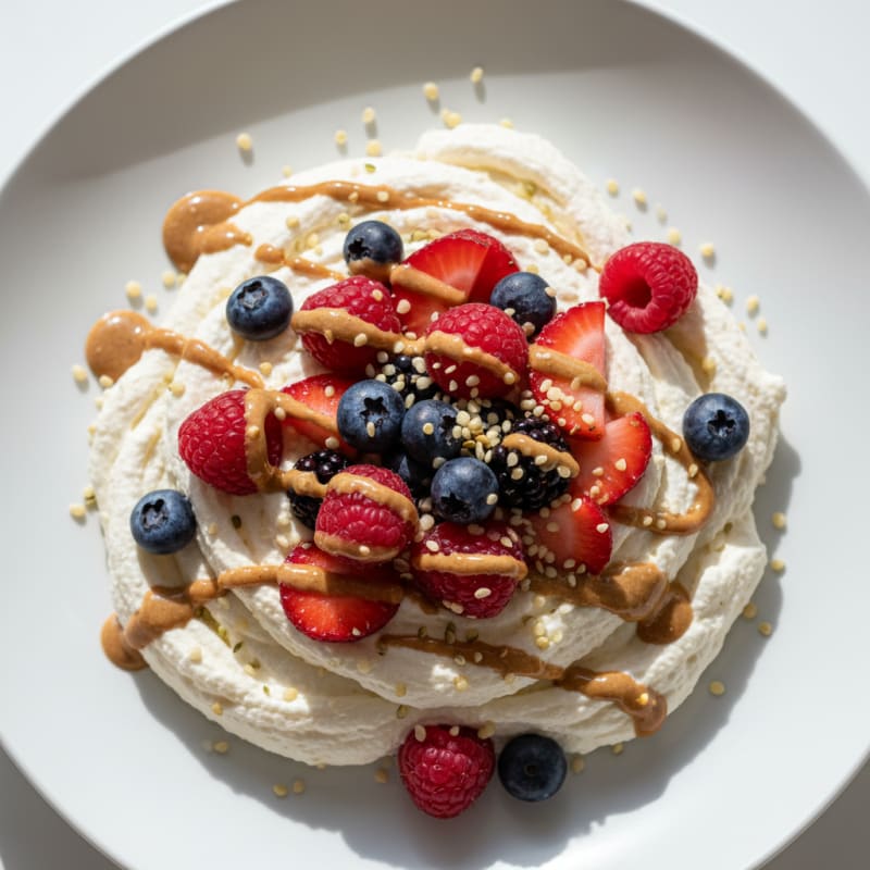 Greek Yogurt Protein Mousse with Mixed Berries