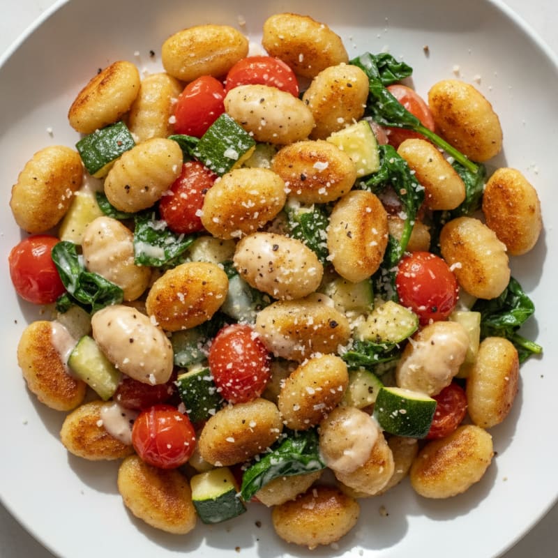 Pan-Seared Gnocchi with Roasted Vegetables