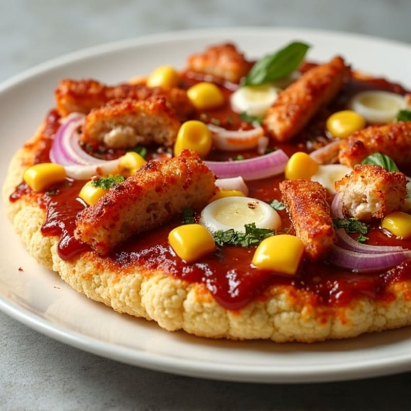 Crispy BBQ Chicken Pizza with Roasted Corn and Red Onion