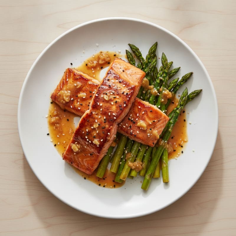Teriyaki-Glazed Salmon with Roasted Asparagus
