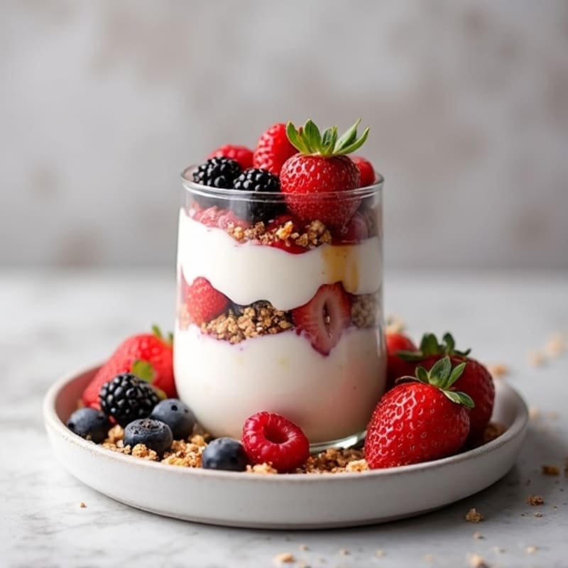 Greek Yogurt and Mixed Berry Protein Parfait