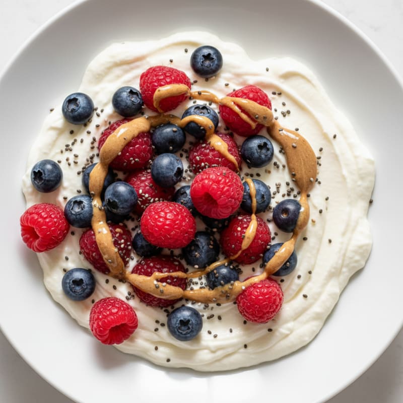 Silky Greek Yogurt Protein Pudding with Berries