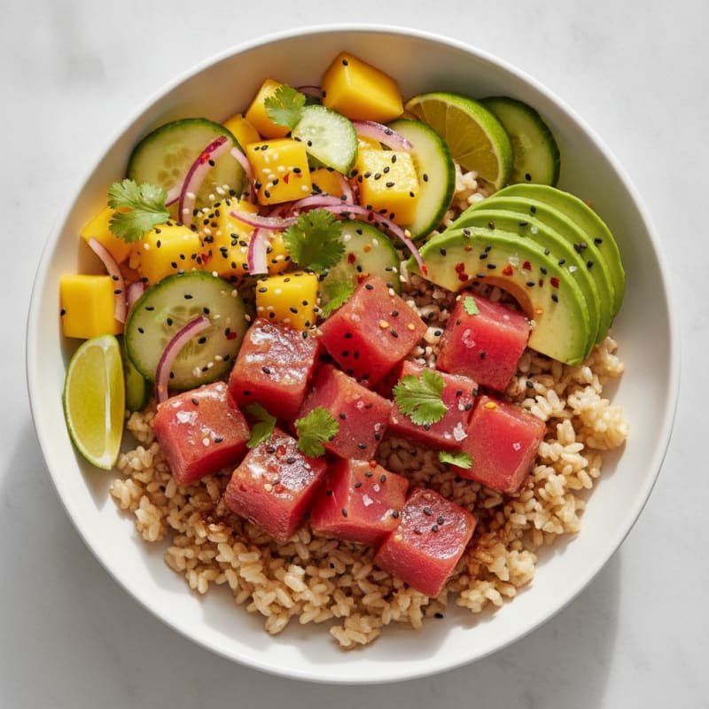 Ahi Tuna Poke Bowl with Tropical Salsa