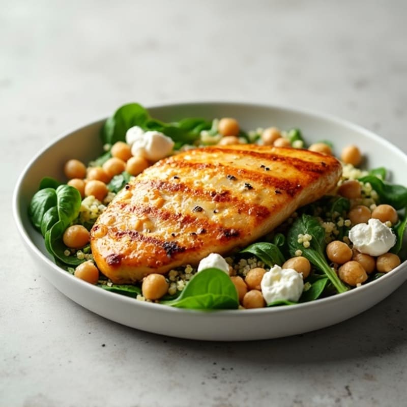Grilled Chicken Breast with Spinach Quinoa Salad