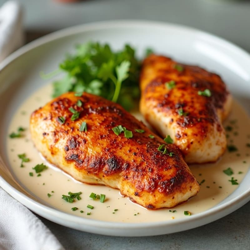 Spiced Roasted Chicken with Creamy Garlic Sauce