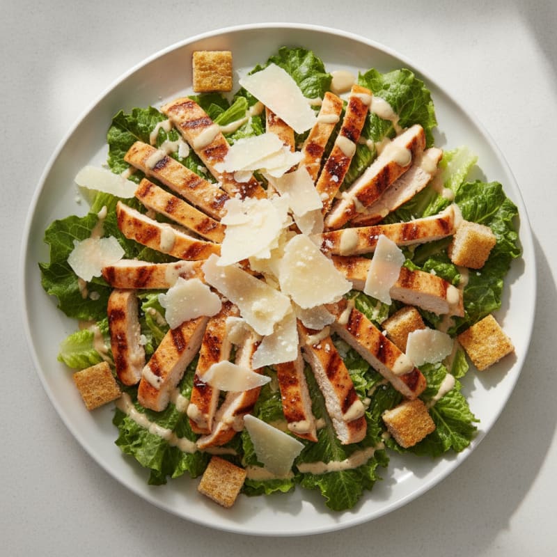 Grilled Chicken Caesar Salad with Shaved Parmesan