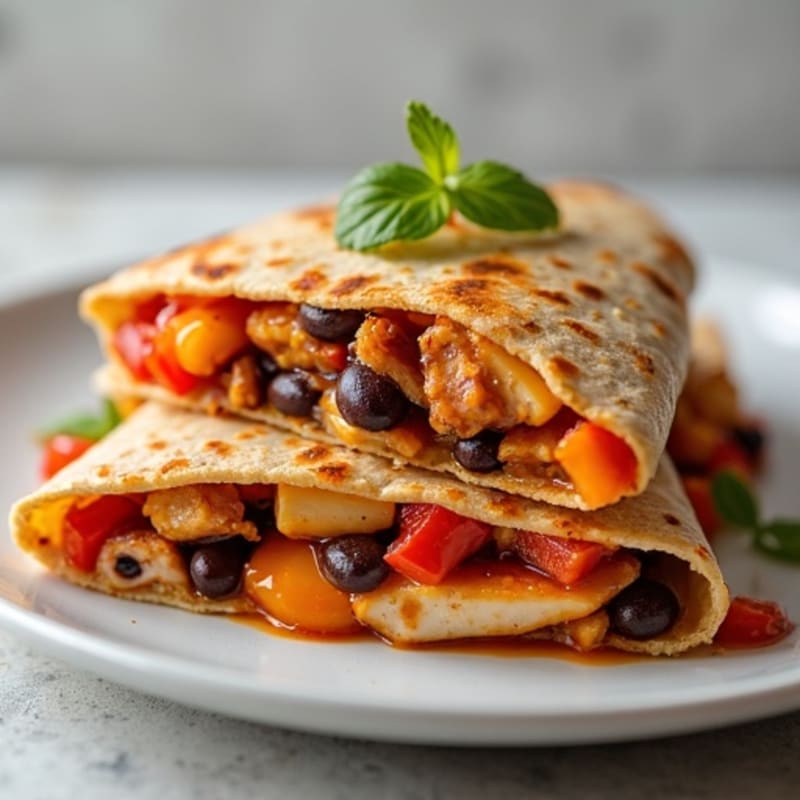 Smoky BBQ Chicken and Black Bean Quesadilla