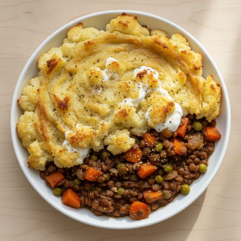 Savory Lentil Shepherd's Pie with Root Vegetables