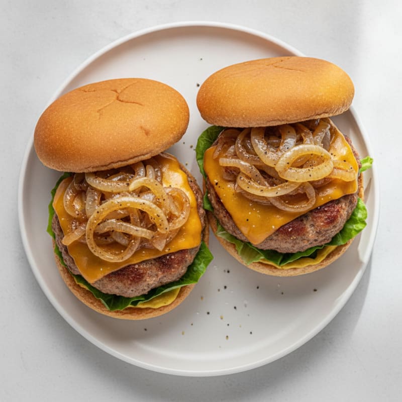 Juicy Turkey Burgers with Caramelized Onions