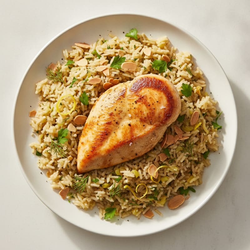 Lemon Herb Rice Pilaf with Toasted Almonds