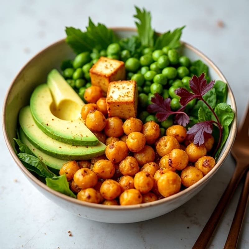 Citrus-Dressed Crispy Chickpea Avocado Bowl