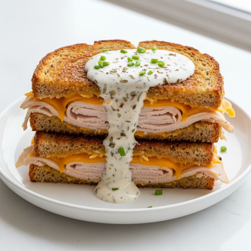 Golden Crispy Triple-Decker Grilled Cheese