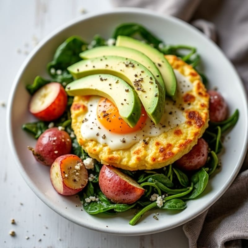 Egg White Scramble with Spinach and Turkey Bacon