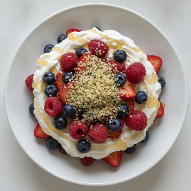 Greek Yogurt Protein Parfait with Mixed Berries