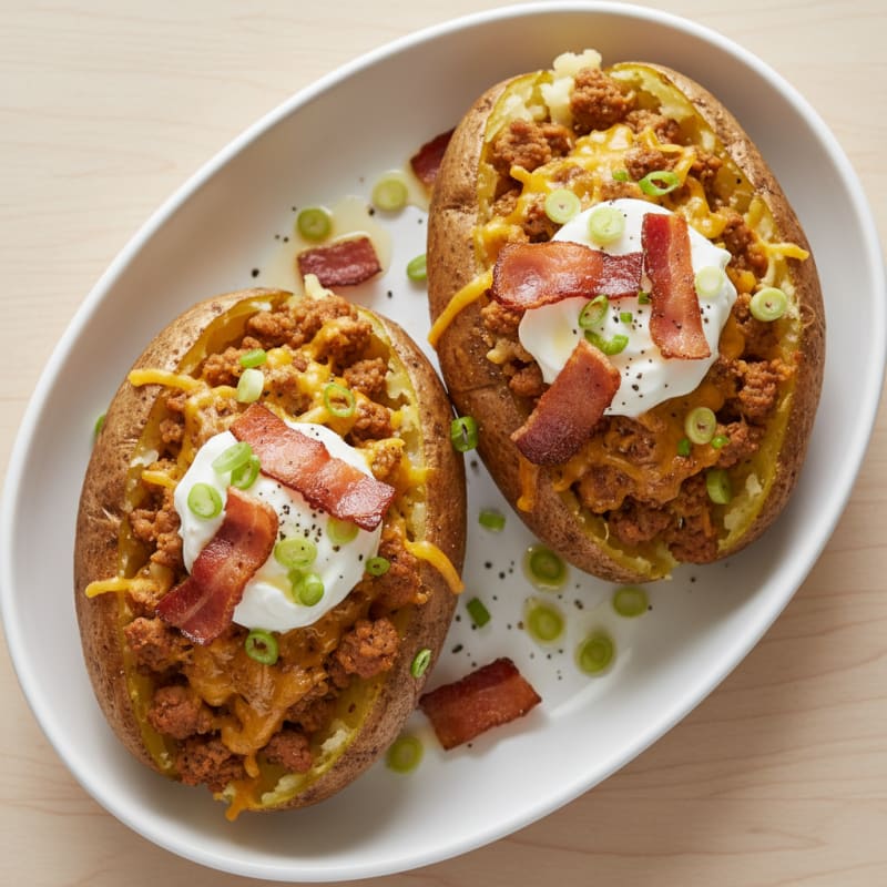 Bacon-Cheddar Stuffed Baked Potatoes