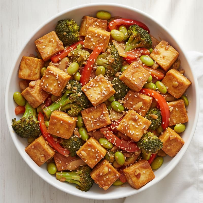 Sesame-Ginger Tofu and Vegetable Stir-Fry