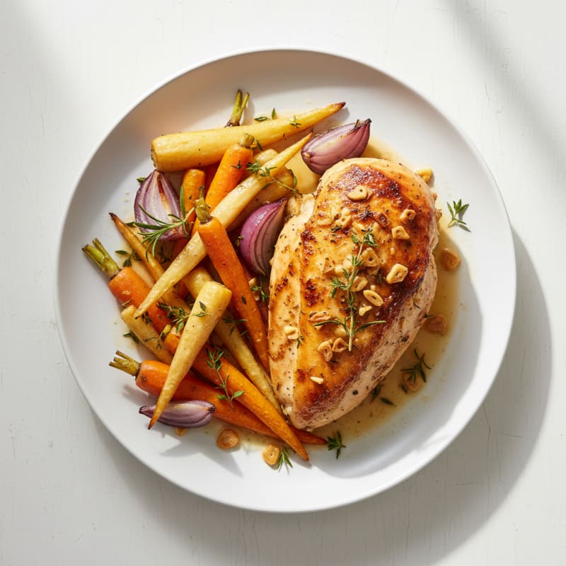 Garlic Herb Roasted Chicken with Root Vegetables