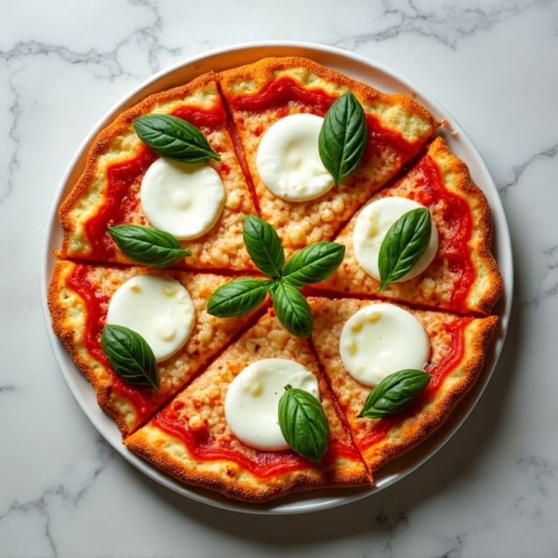 Cauliflower Crust Pizza with Fresh Mozzarella and Basil