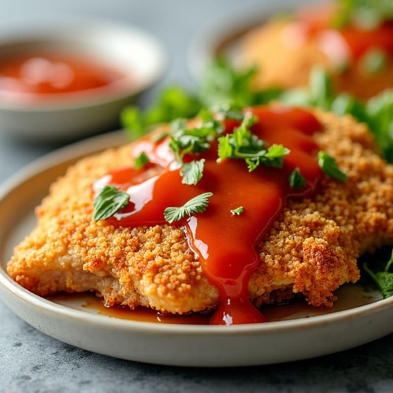 Crispy Baked Chicken with Sweet and Spicy Garlic Sauce