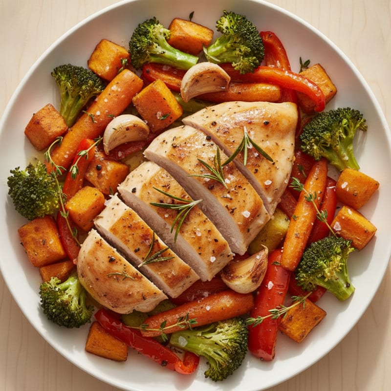 Herb-Roasted Chicken with Roasted Vegetables