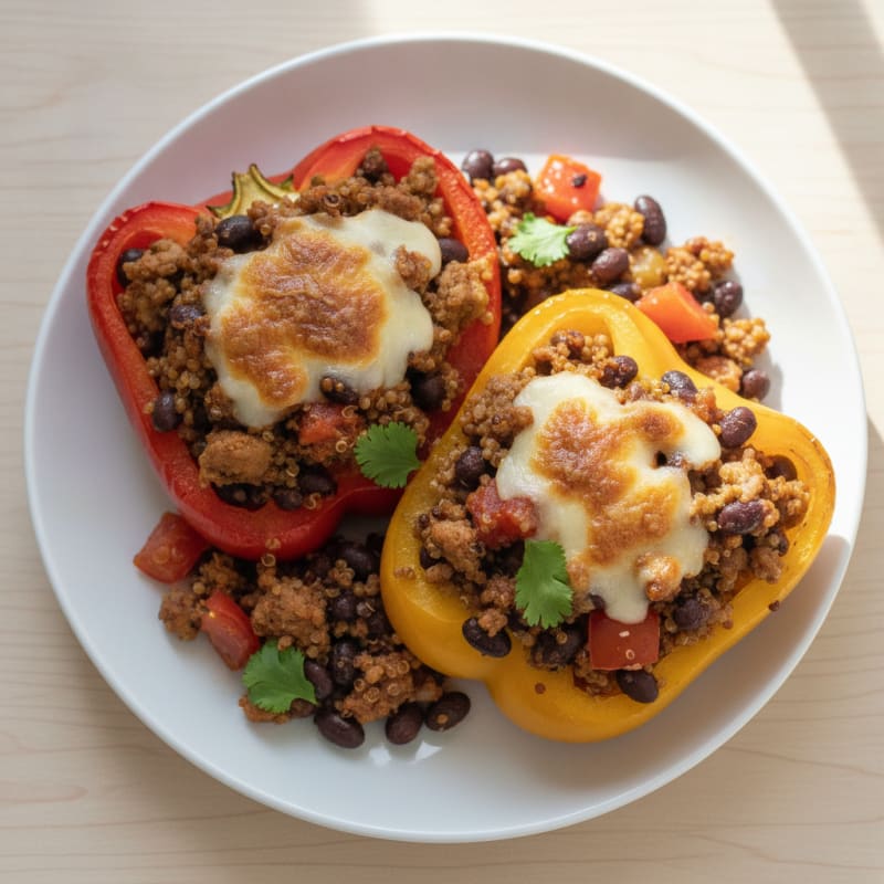 Lean Turkey and Black Bean Stuffed Peppers