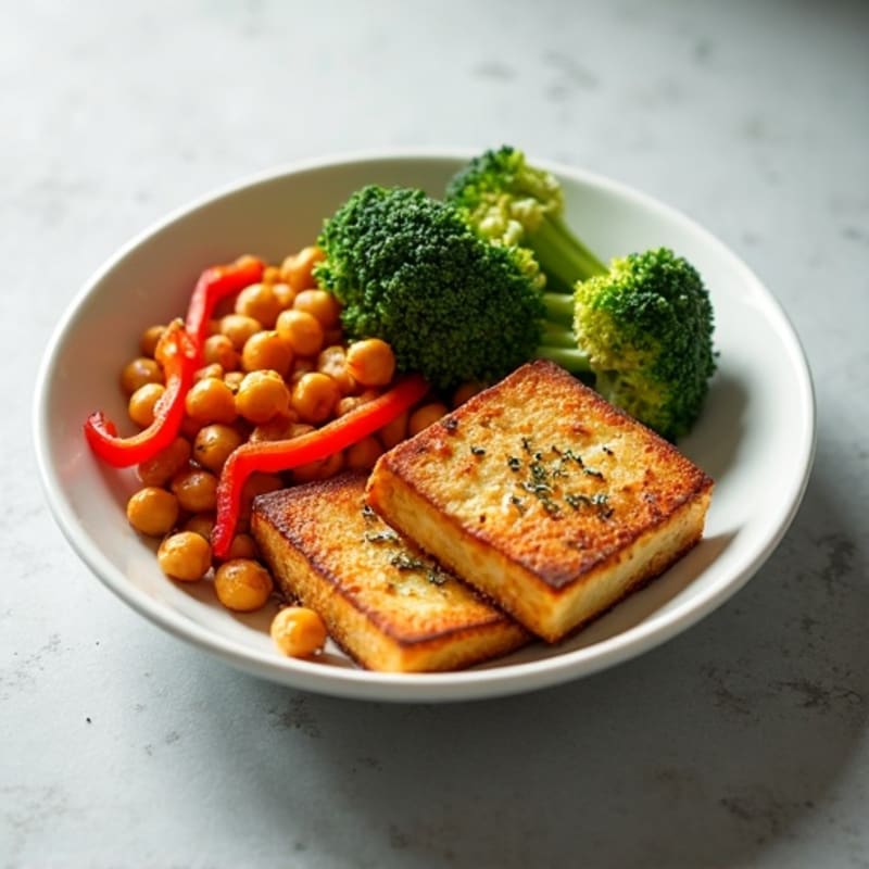 Crispy Baked Tofu with Roasted Vegetables