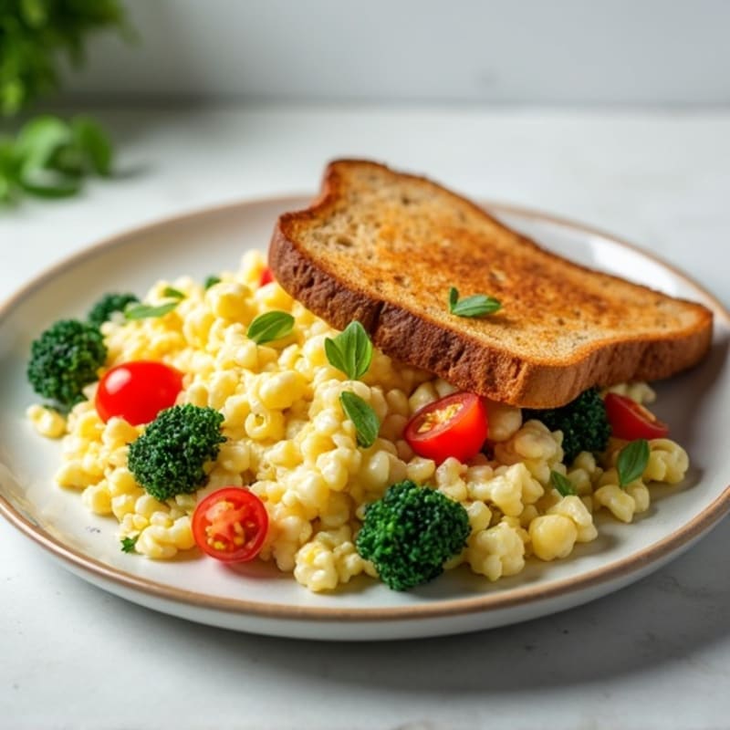 Fluffy Egg White Veggie Scramble
