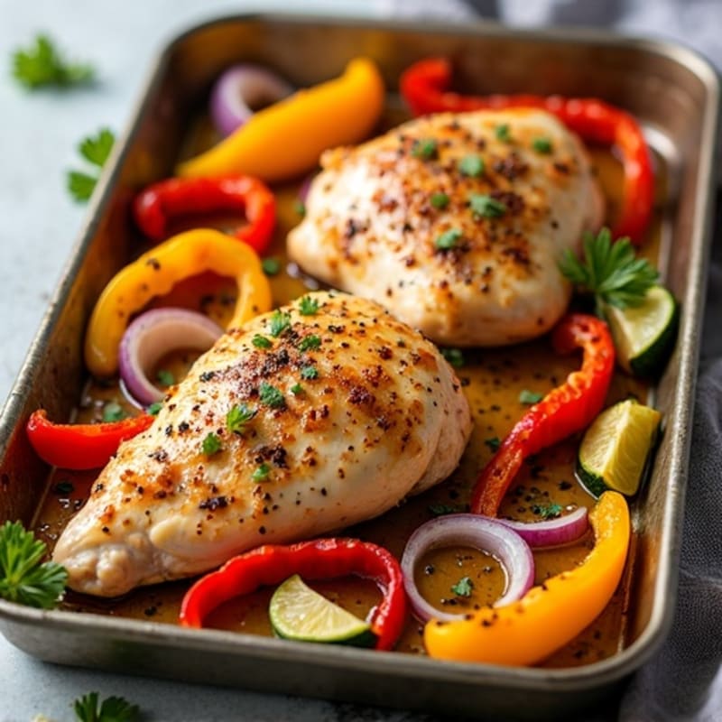 Sheet Pan Zesty Chicken and Bell Pepper Bake