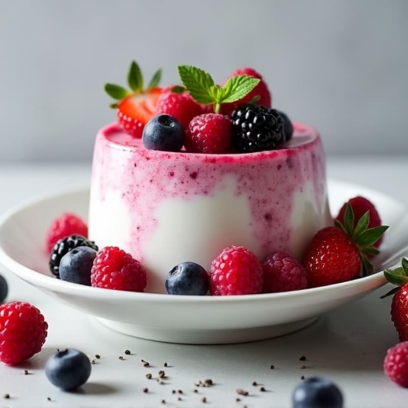 Silky Greek Yogurt Protein Pudding with Mixed Berries