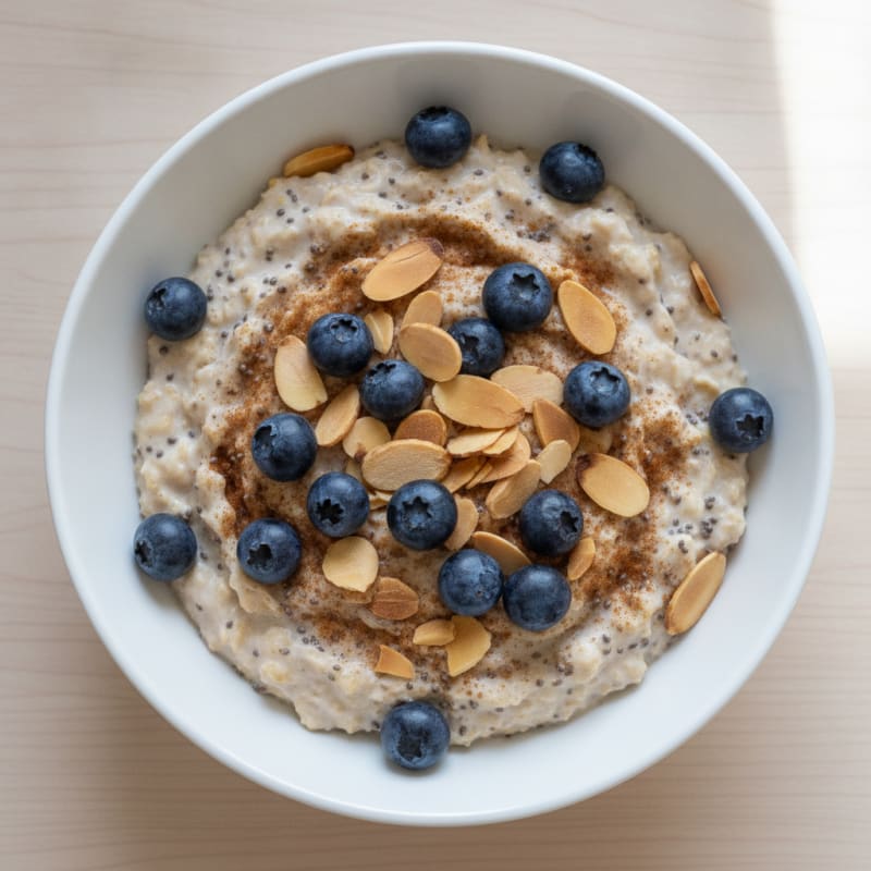 High-Protein Berry and Nut Overnight Oats