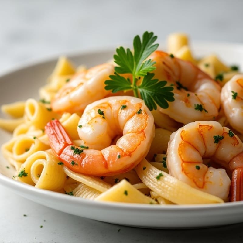Protein-Packed Creamy Garlic Shrimp Pasta