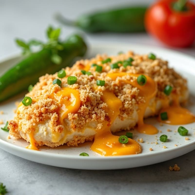 Baked Jalapeño Popper Chicken with Crispy Topping