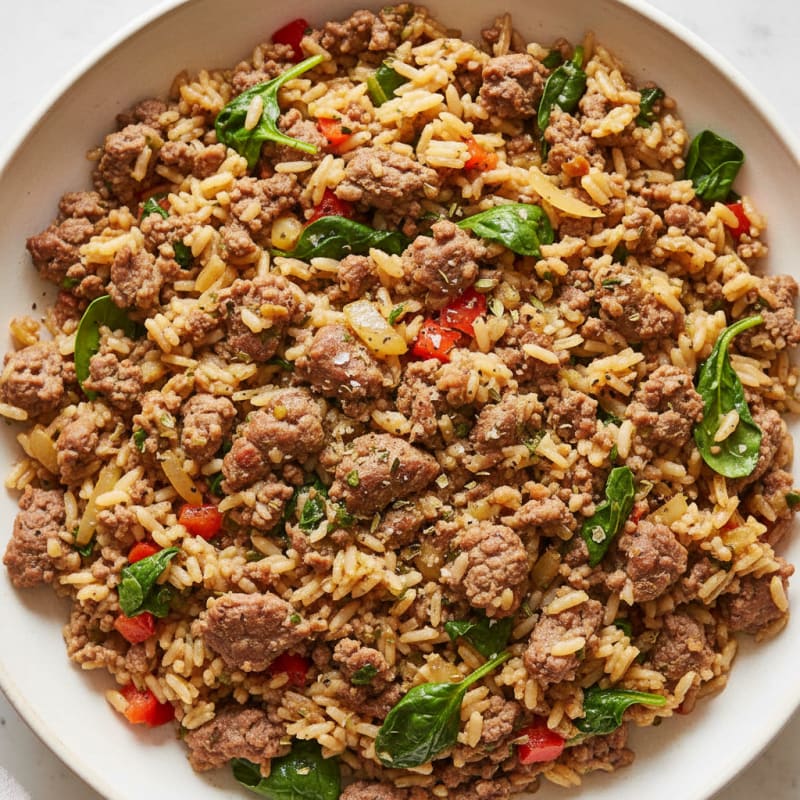 Savory Ground Beef and Rice Skillet