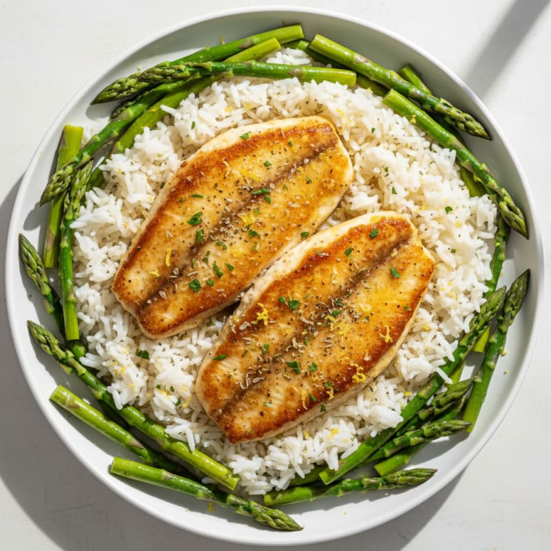 Zesty Lemon-Herb Tilapia with Fluffy Rice