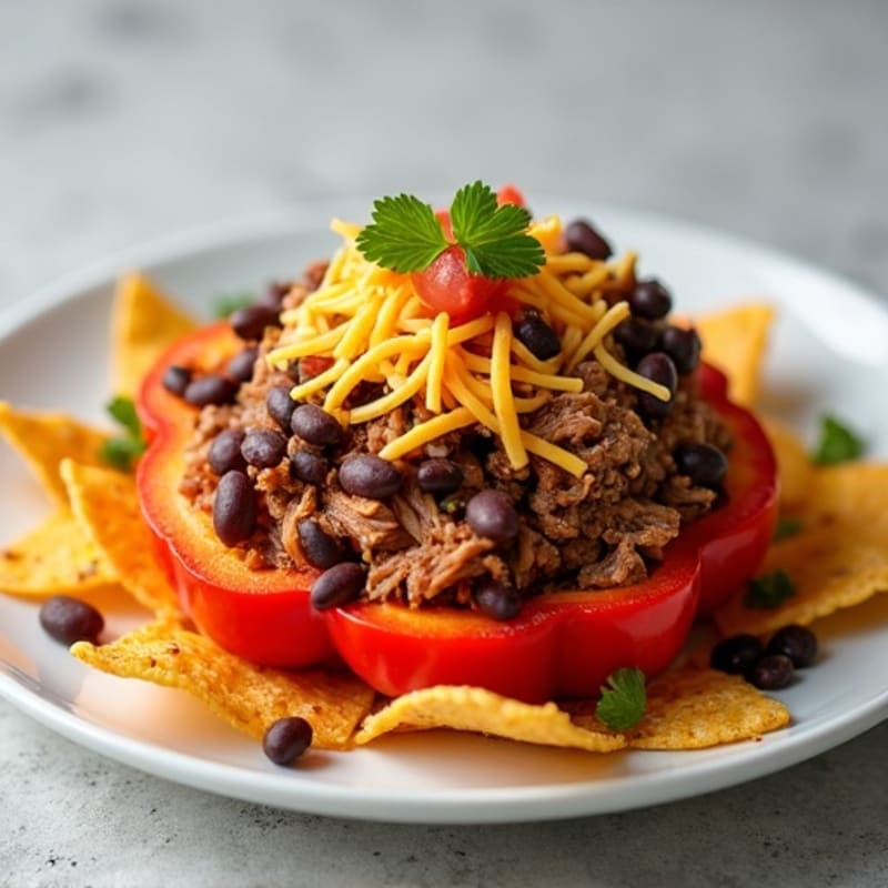 Lean Pulled Pork Loaded Bell Pepper Nachos