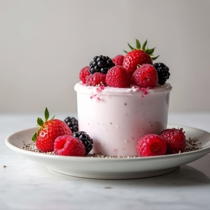 Greek Yogurt Protein Mousse with Mixed Berries