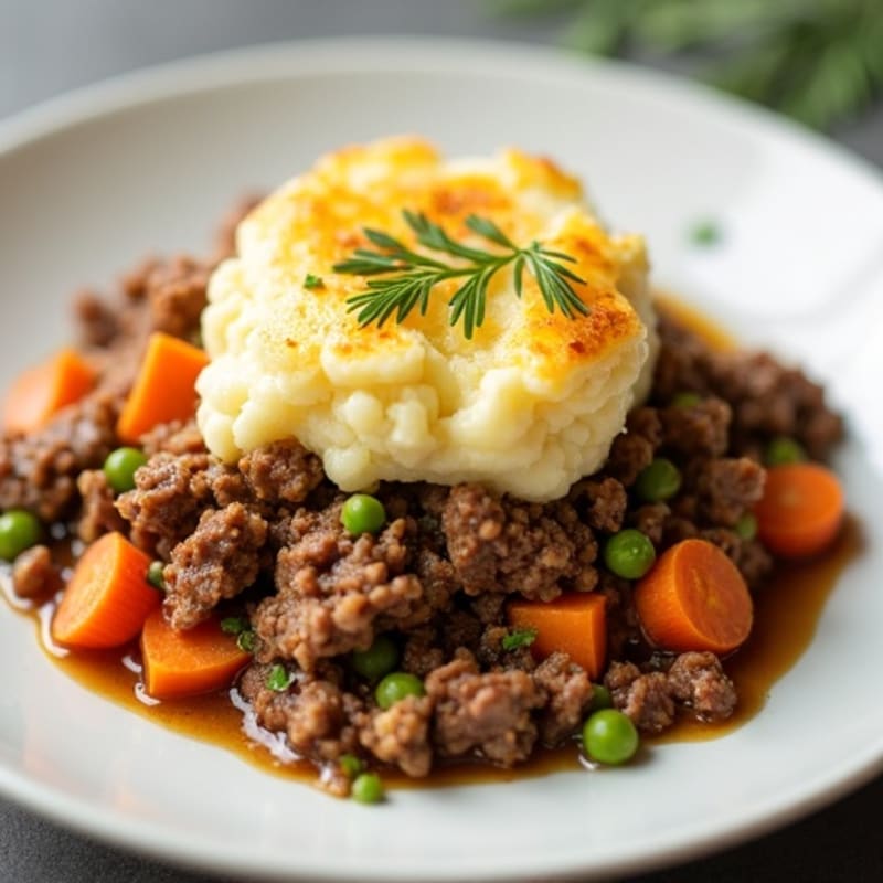 Savory Lean Ground Beef Shepherd's Pie with Creamy Cauliflower Mash