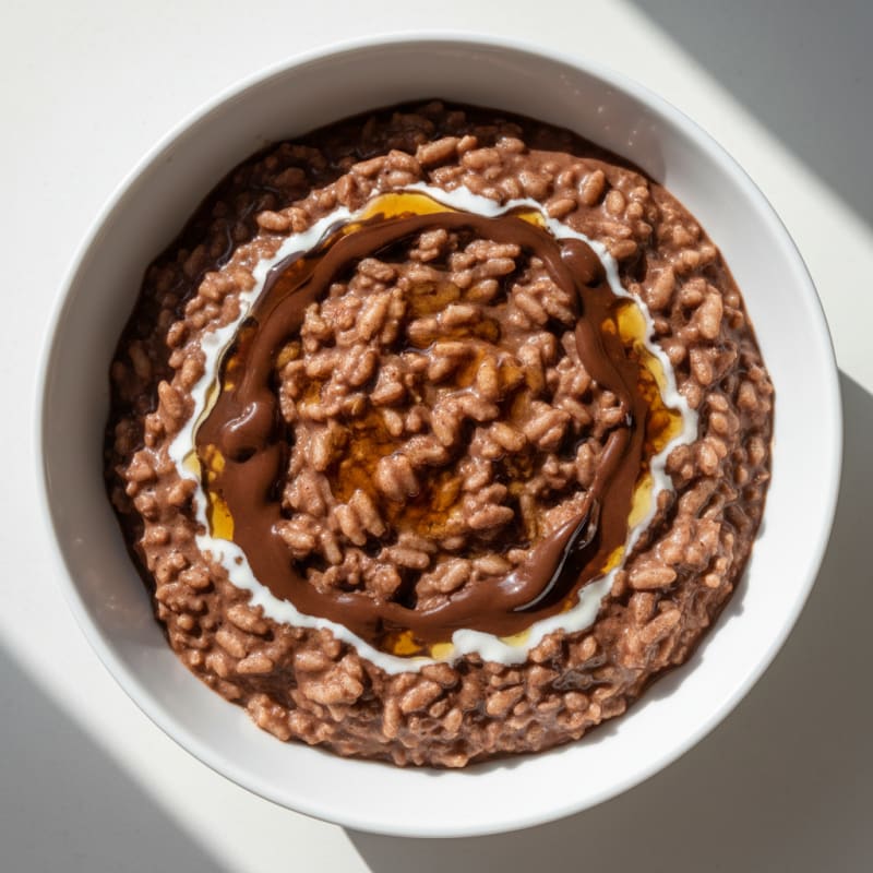 High-Protein Chocolate Rice Pudding with Egg Whites