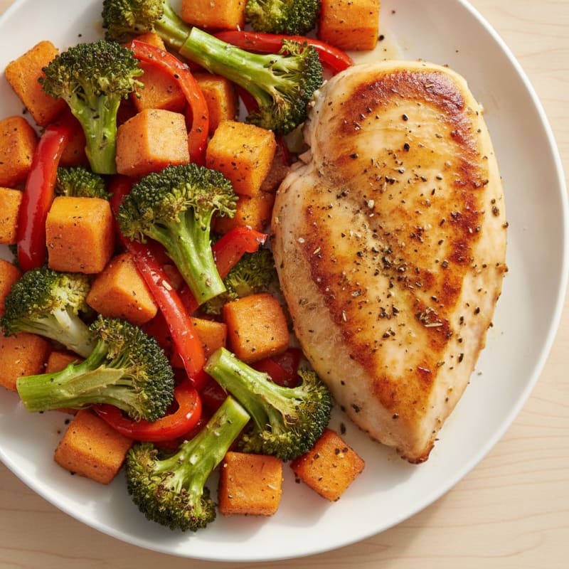 Pan-Seared Chicken with Roasted Vegetables
