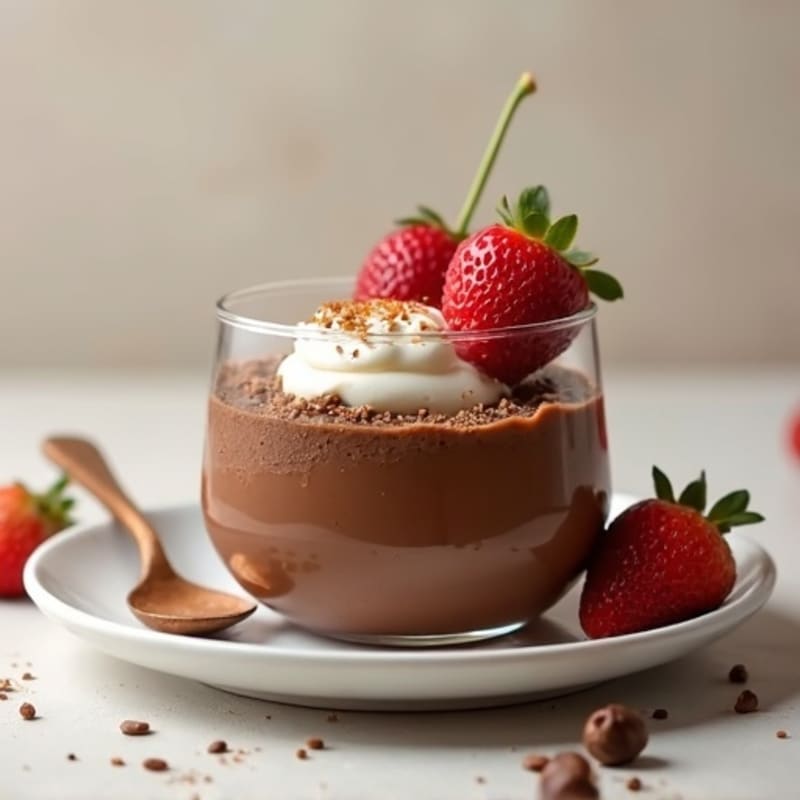 Silky Chocolate Protein Pudding with Peanut Butter and Whey Protein