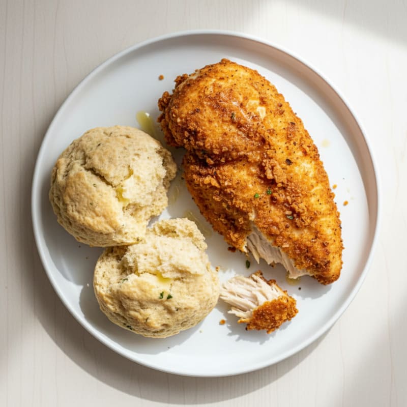 Buttermilk Fried Chicken with Fluffy Biscuits