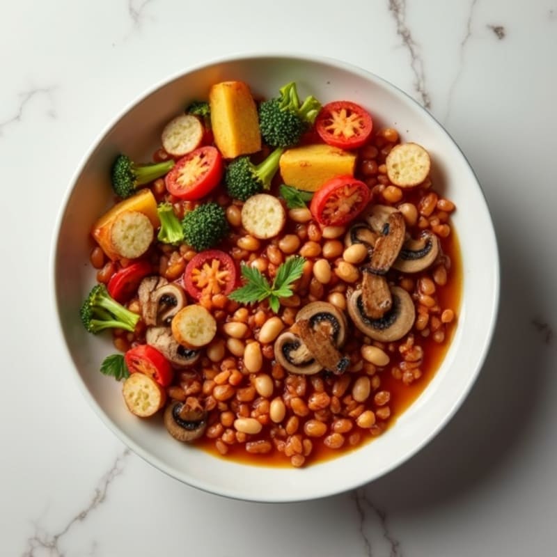 Hearty Mushroom Ragu with Roasted Vegetables