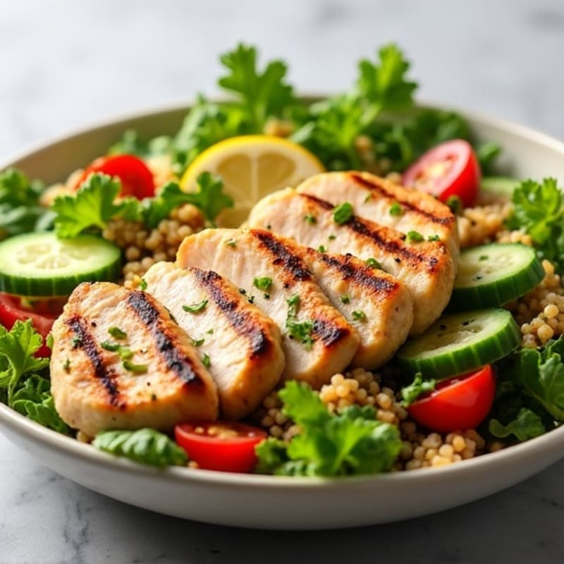 Grilled Chicken and Quinoa Salad with Fresh Greens