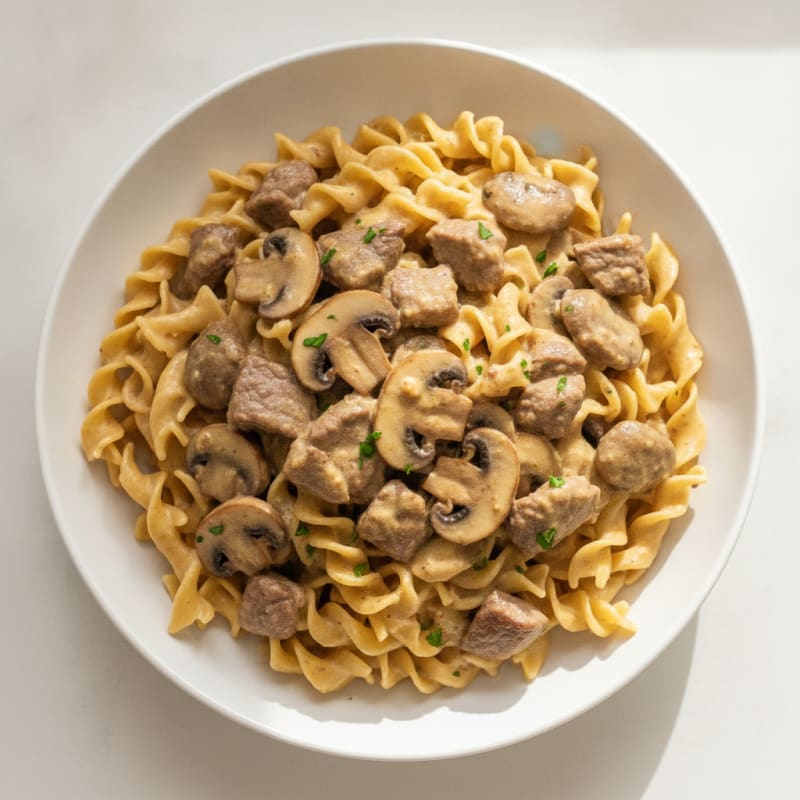Classic Beef Stroganoff with Egg Noodles