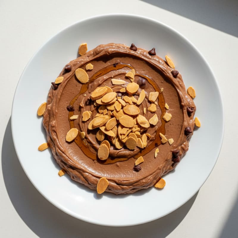 Silky Chocolate Protein Pudding with Toasted Almonds