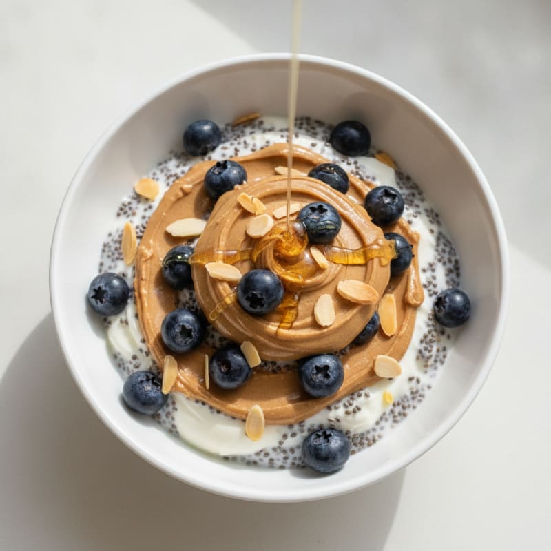 Silky Greek Yogurt Parfait with Chia Seeds and Almond Butter